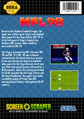 NFL 98 (USA) box cover back